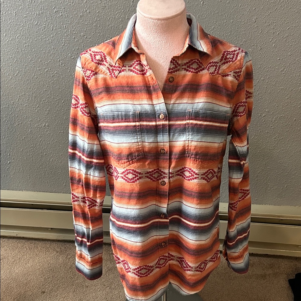 Ariat Real Billie Jean Sarape Button Down Shirt Size M